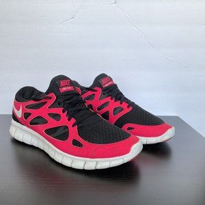 Nike Womens Free Run 2 Pink Black White 443816-019 Lace Up Sneakers Shoes Size 9